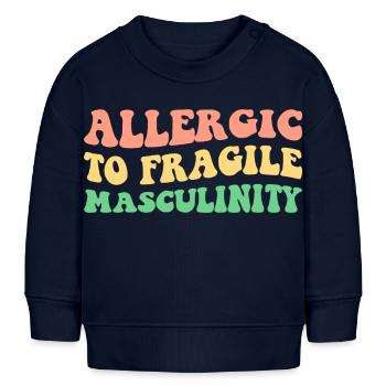Allergique à la masculinité fragile V - Sweat bébé bio Stanley/Stella - bleu marine - Devant