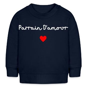 Parrain d’amour - Sweat bébé bio Stanley/Stella - bleu marine - Devant