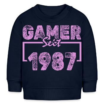 Tippen 1987 - Baby Organic Sweatshirt Baby Changer von Stanley/Stella - Navy - Vorne