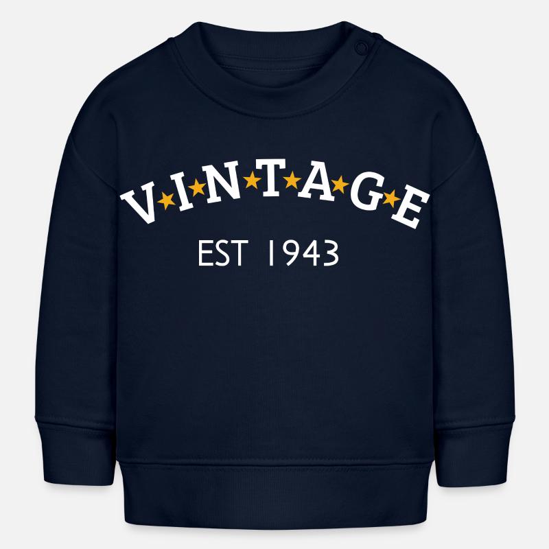 Vintage est 1943 - Sweat bébé bio Stanley/Stella - bleu marine