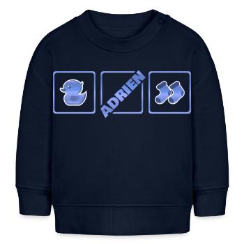 Adrien als Geburt - Baby Organic Sweatshirt Baby Changer von Stanley/Stella - Navy - Vorne