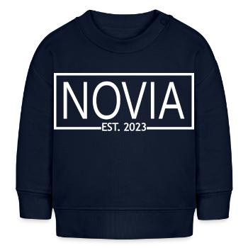 2023 Verlobung Brautdusche Hochzeit - Baby Organic Sweatshirt Baby Changer von Stanley/Stella - Navy - Vorne