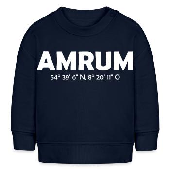 Amrum Koordinaten Ebbe Flut Nordsee - Baby Organic Sweatshirt Baby Changer von Stanley/Stella - Navy - Vorne