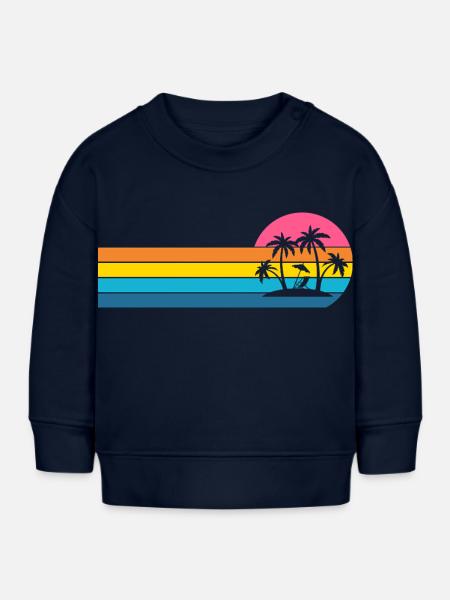 Insel Palmen - Baby Organic Sweatshirt Baby Changer von Stanley/Stella - Navy