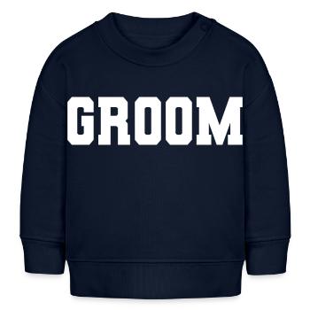 Bräutigam - Ehemann zu sein, Hochzeitsfeier Geschenk - Baby Organic Sweatshirt Baby Changer von Stanley/Stella - Navy - Vorne