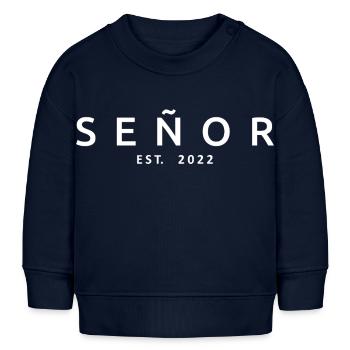 2022 Hochzeitsfeier des Verlobungsbräutigams - Baby Organic Sweatshirt Baby Changer von Stanley/Stella - Navy - Vorne