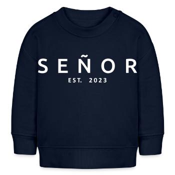 2023 Hochzeitsfeier des Verlobungsbräutigams - Baby Organic Sweatshirt Baby Changer von Stanley/Stella - Navy - Vorne