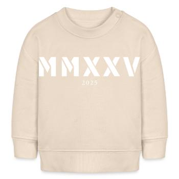 Römische Zahl Geburtsjahr Made in 2025 - Baby Organic Sweatshirt Baby Changer von Stanley/Stella - Natur - Vorne
