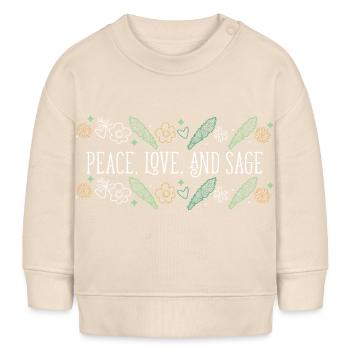 Peace Love And Sage Smudge Sticks Healing Burning - Baby Organic Sweatshirt Baby Changer von Stanley/Stella - Natur - Vorne