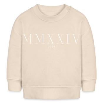 Römische Zahl Geburtsjahr Made in 2024 - Baby Organic Sweatshirt Baby Changer von Stanley/Stella - Natur - Vorne