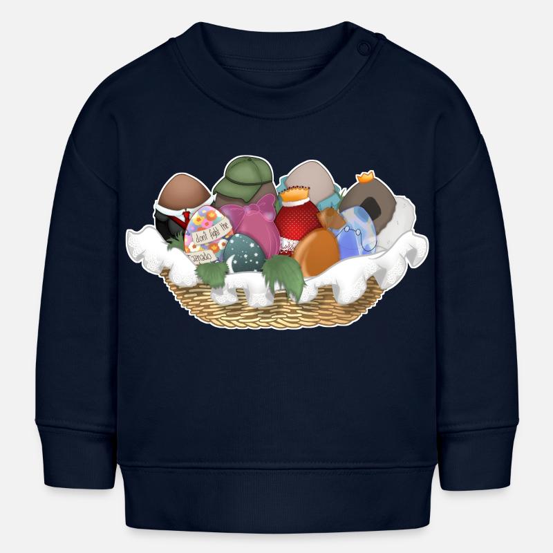 Conférences Tazz | Oeufs de loutre de Pâques - Sweat bébé bio Stanley/Stella - bleu marine
