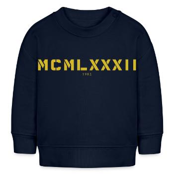 Römische Zahl Geburtsjahr Made in 1982 - Baby Organic Sweatshirt Baby Changer von Stanley/Stella - Navy - Vorne