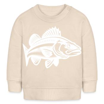 Poisson sandre élégant - Sweat bébé bio Stanley/Stella - écru doux - Devant