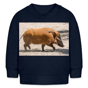 Pinceau pinceau, cochon de rivière - Sweat bébé bio Stanley/Stella - bleu marine - Devant