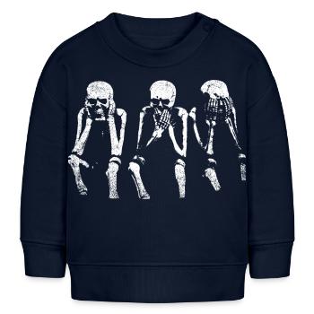 N’entendez rien, ne dites rien, ne voyez rien - Sweat bébé bio Stanley/Stella - bleu marine - Devant