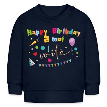 Geburtstag - Happy Birthday To Moi - Baby Organic Sweatshirt Baby Changer von Stanley/Stella - Navy - Vorne