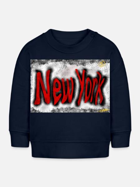 New Yorker Straßenkunst - Baby Organic Sweatshirt Baby Changer von Stanley/Stella - Navy