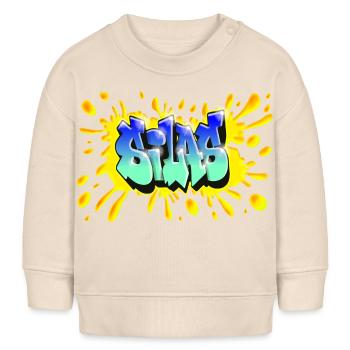 Graffiti SILAS NAME CADEAU ANNIVERSAIRE NAISSANCE - Sweat bébé bio Stanley/Stella - écru doux - Devant