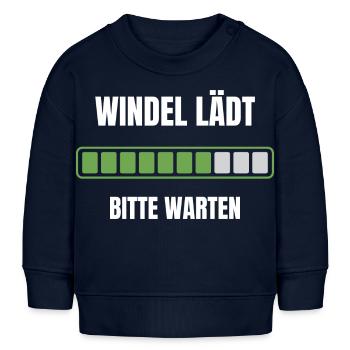 WINDEL LÄDT, bitte warten - Baby Organic Sweatshirt Baby Changer von Stanley/Stella - Navy - Vorne