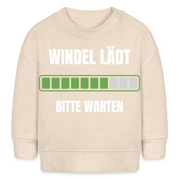 WINDEL LÄDT, bitte warten - Baby Organic Sweatshirt Baby Changer von Stanley/Stella - Natur - Vorne