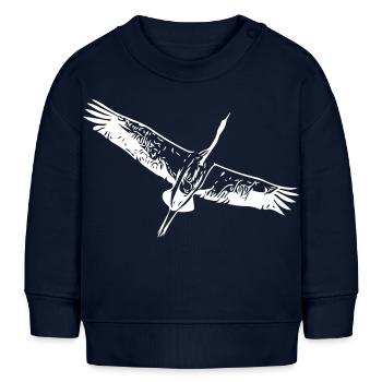 Reiher Vogel im Flug - Baby Organic Sweatshirt Baby Changer von Stanley/Stella - Navy - Vorne