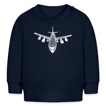 Flugzeug - Baby Organic Sweatshirt Baby Changer von Stanley/Stella - Navy - Vorne