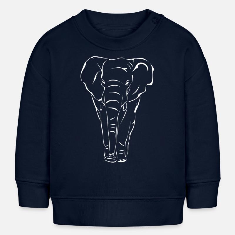 Éléphant blanc - Sweat bébé bio Stanley/Stella - bleu marine