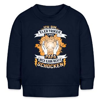 Elektriker Papa mich kann nichts schocken - Baby Organic Sweatshirt Baby Changer von Stanley/Stella - Navy - Vorne