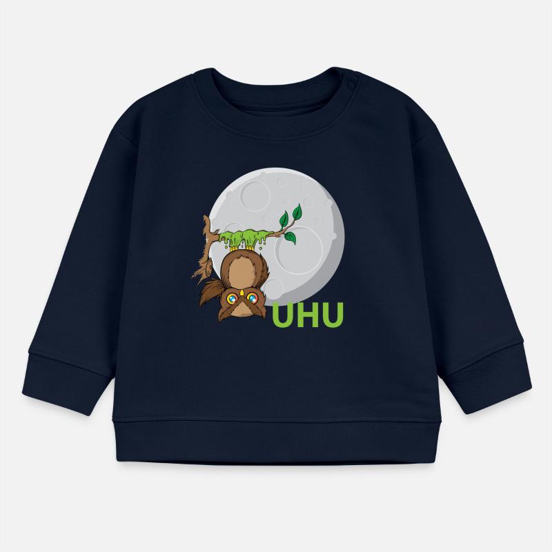 Uhu Eule Vogel Kleber Baby Organic Sweatshirt Baby Changer von Stanley/Stella