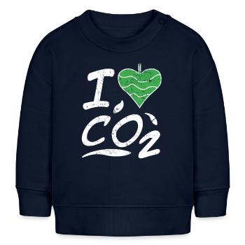 Klimawandel I Love CO2 Vintage Geschenkidee - Baby Organic Sweatshirt Baby Changer von Stanley/Stella - Navy - Vorne