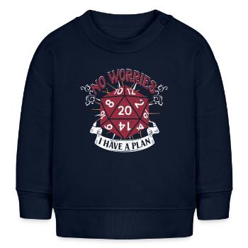 Stylo et papier RPG J'ai le plan - Sweat bébé bio Stanley/Stella - bleu marine - Devant