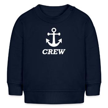 Crew mit Anker - Seefahrt Segeltörn Schifffahrt(W) - Baby Organic Sweatshirt Baby Changer von Stanley/Stella - Navy - Vorne
