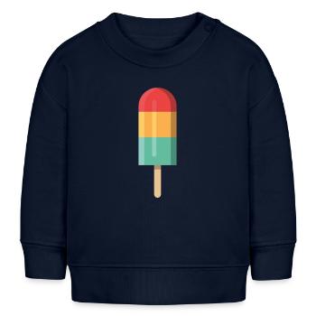 Glace glace rétro 90 sur tiges De glace - Sweat bébé bio Stanley/Stella - bleu marine - Devant