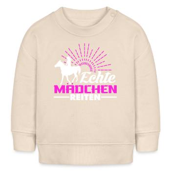 Echte Mädchen reiten - Baby Organic Sweatshirt Baby Changer von Stanley/Stella - Natur - Vorne