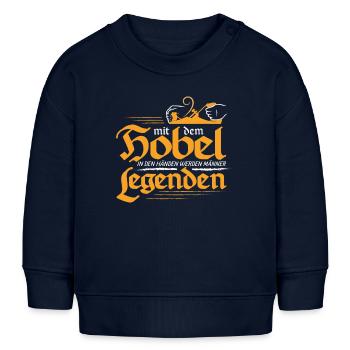 Schreiner mit dem Hobel in den Händen - Baby Organic Sweatshirt Baby Changer von Stanley/Stella - Navy - Vorne