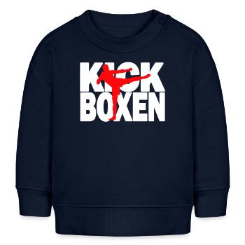 Kickboxen - Kickboxing Kickboxer Kickboxerin - Baby Organic Sweatshirt Baby Changer von Stanley/Stella - Navy - Vorne