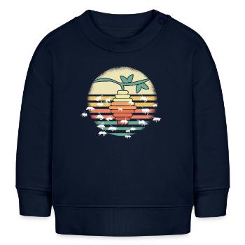 Essaim d'abeilles rétro - Sweat bébé bio Stanley/Stella - bleu marine - Devant