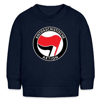Antifaschistische Aktion, Antifa Logo, Flaggen - Baby Organic Sweatshirt Baby Changer von Stanley/Stella - Navy - Vorne