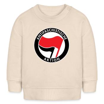 Antifaschistische Aktion, Antifa Logo, Flaggen - Baby Organic Sweatshirt Baby Changer von Stanley/Stella - Natur - Vorne