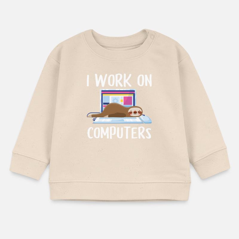 I work on computers Computer Progammierer Geschen Baby Organic Sweatshirt Baby Changer von Stanley/Stella