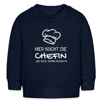 Chefkoch Spruch lustig Sternekoch Kochmütze - Baby Organic Sweatshirt Baby Changer von Stanley/Stella - Navy - Vorne