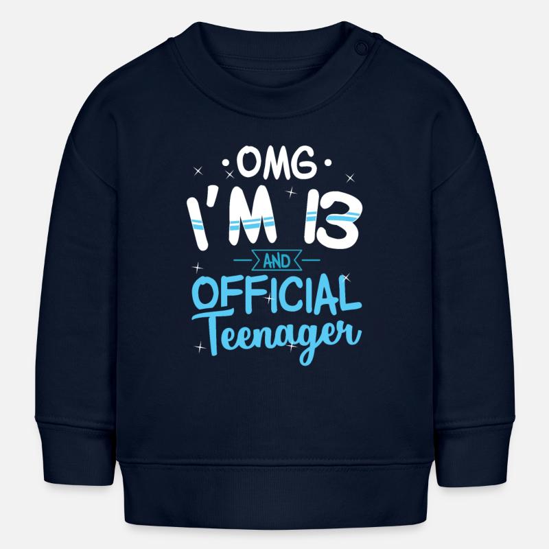 Cadeau officiel d'adolescent du 13e anniversaire - Sweat bébé bio Stanley/Stella - bleu marine