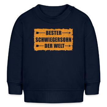 Bester Schwiegersohn Geschenk | Schwiegersöhne - Baby Organic Sweatshirt Baby Changer von Stanley/Stella - Navy - Vorne