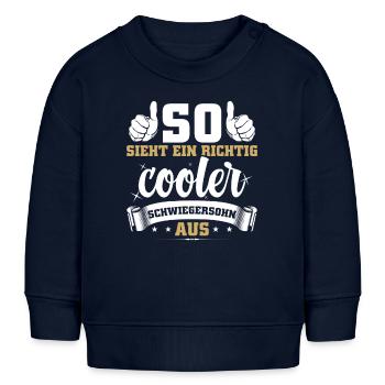 Schwiegersohn Geschenk Schwiegersöhne Geschenkidee - Baby Organic Sweatshirt Baby Changer von Stanley/Stella - Navy - Vorne