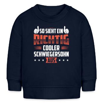 Schwiegersöhne Schwiegersohn Geschenk Geschenkidee - Baby Organic Sweatshirt Baby Changer von Stanley/Stella - Navy - Vorne