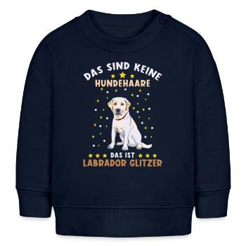 Labrador Glitzer - Baby Organic Sweatshirt Baby Changer von Stanley/Stella - Navy - Vorne