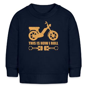 Mobylettes mobylettes | Mobylette Mobylette Cyclomoteur cadeau - Sweat bébé bio Stanley/Stella - bleu marine - Devant