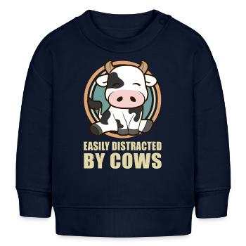 Vache vache vache vaches vaches amoureux de vaches cadeau - Sweat bébé bio Stanley/Stella - bleu marine - Devant