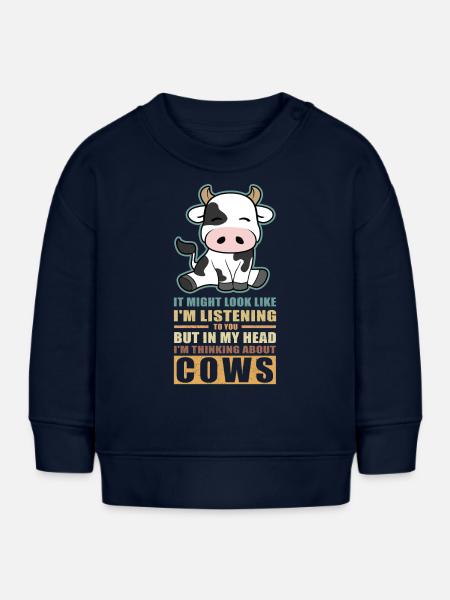 Vache vache | Vaches vaches de vaches amoureux de vaches - Sweat bébé bio Stanley/Stella - bleu marine