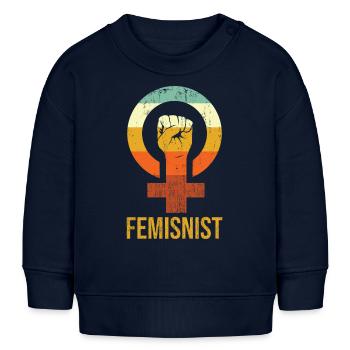 Feminismus Design Symbol - Baby Organic Sweatshirt Baby Changer von Stanley/Stella - Navy - Vorne